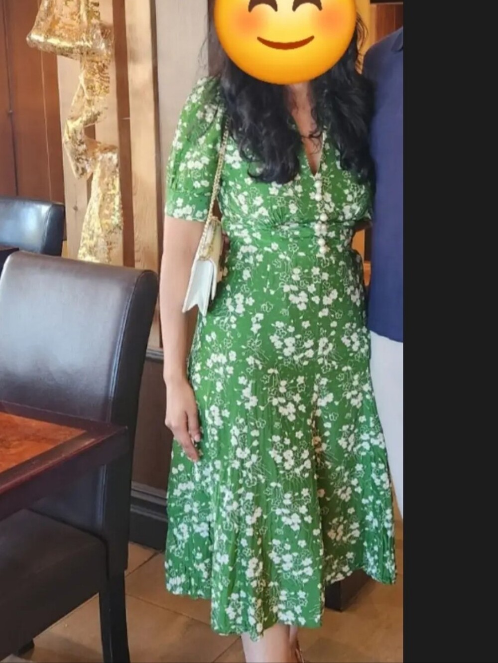 LK Bennet Silk Sophie Wildflower Dress Green White Midi 2 XS Summer Boho Maxi - Picture 5 of 16